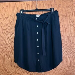 LOFT Black Button-Down Pencil Skirt